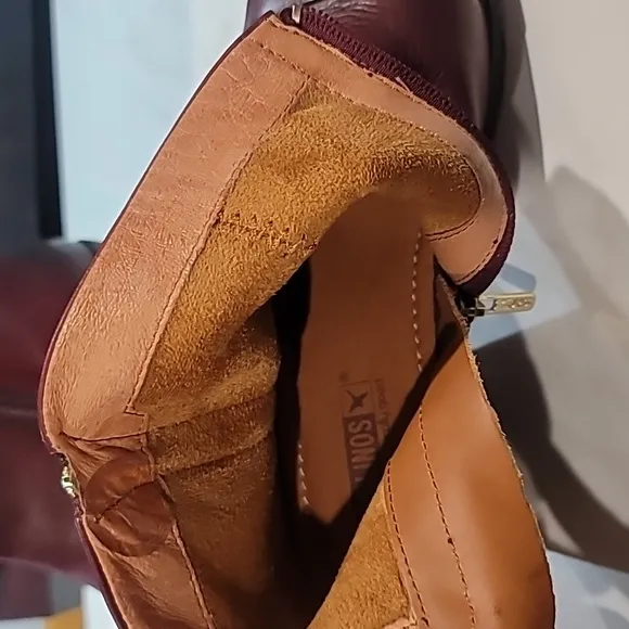 PIKOLINOS Andorra Women Burgundy Leather Ankle boots Fringed Booties 39 US 8.5-9
