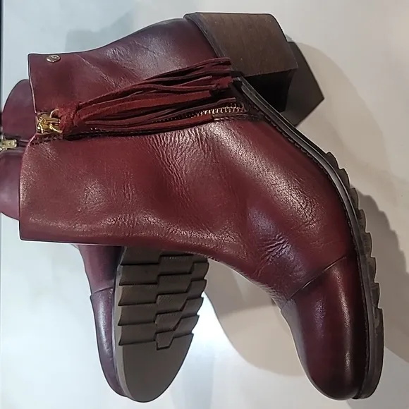 PIKOLINOS Andorra Women Burgundy Leather Ankle boots Fringed Booties 39 US 8.5-9
