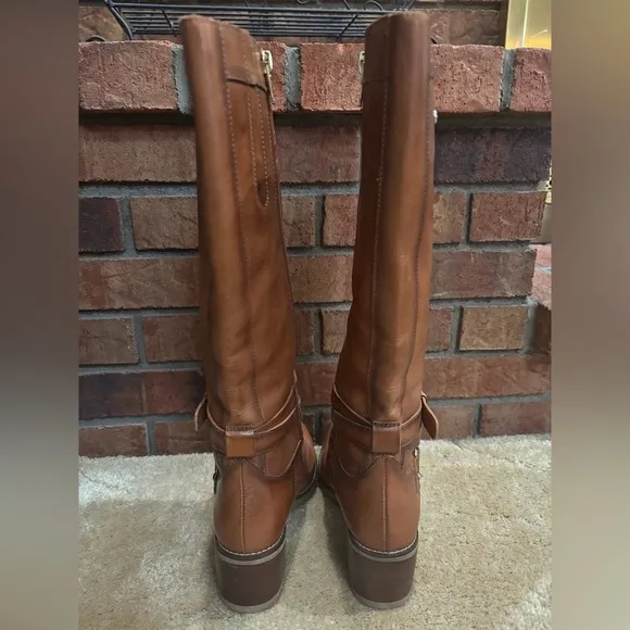 PIKOLINOS CLASSIC TALL BROWN LEATHER STRAPPY WOMENS BOOTS SZ 6 NWOT!