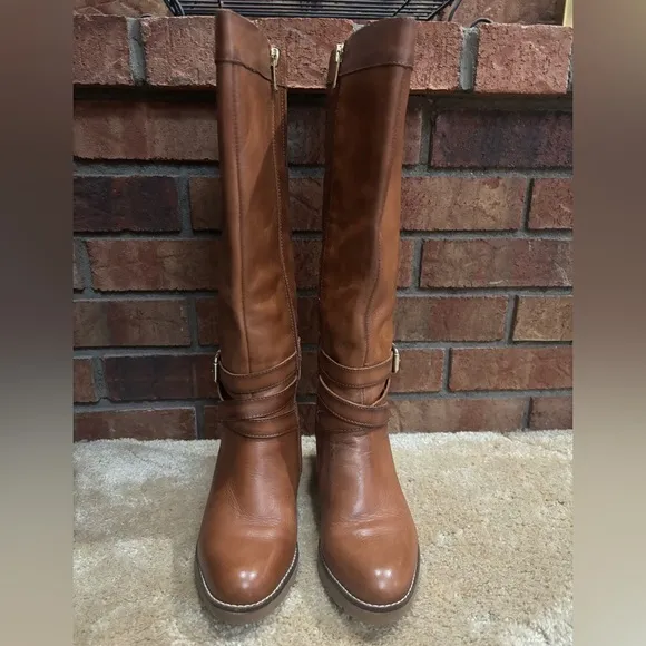 PIKOLINOS CLASSIC TALL BROWN LEATHER STRAPPY WOMENS BOOTS SZ 6 NWOT!