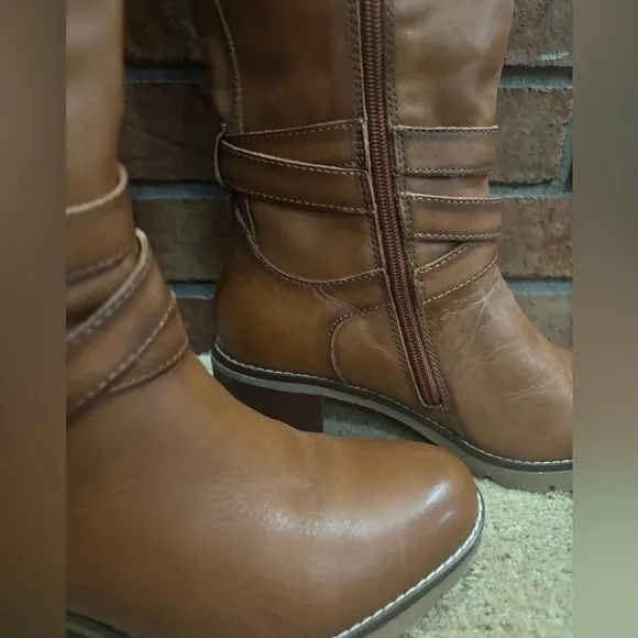 PIKOLINOS CLASSIC TALL BROWN LEATHER STRAPPY WOMENS BOOTS SZ 6 NWOT!