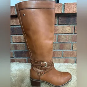 PIKOLINOS CLASSIC TALL BROWN LEATHER STRAPPY WOMENS BOOTS SZ 6 NWOT!