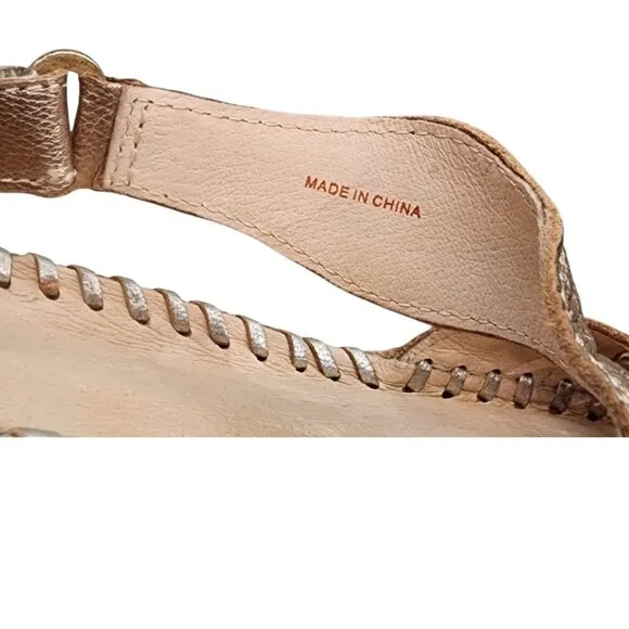 PIKOLINOS Metallic Flats Ladies 38 Shoes Velcro Straps Mary Jane Ballet Soft