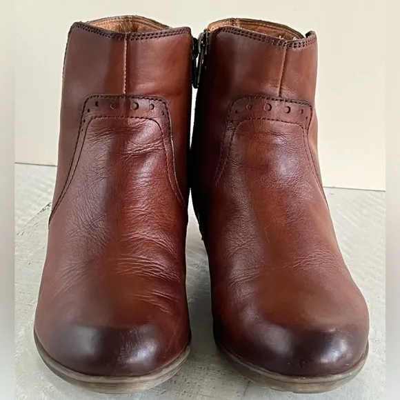 Pikolinos ROTTERDAM Leather Shede ankle boots with decorative buckle sz 39 | 8.5
