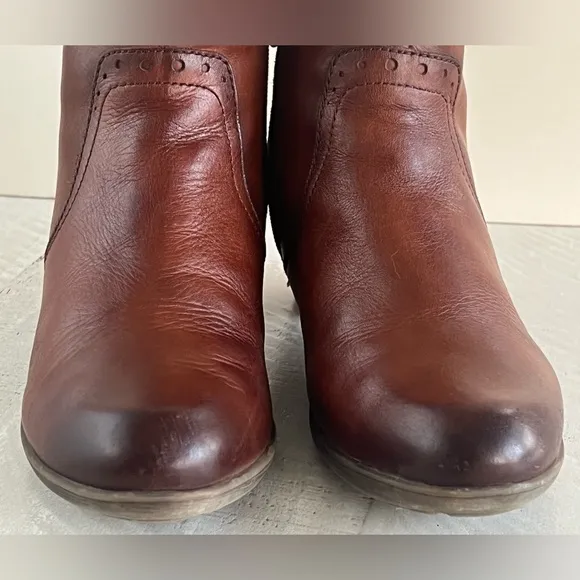 Pikolinos ROTTERDAM Leather Shede ankle boots with decorative buckle sz 39 | 8.5