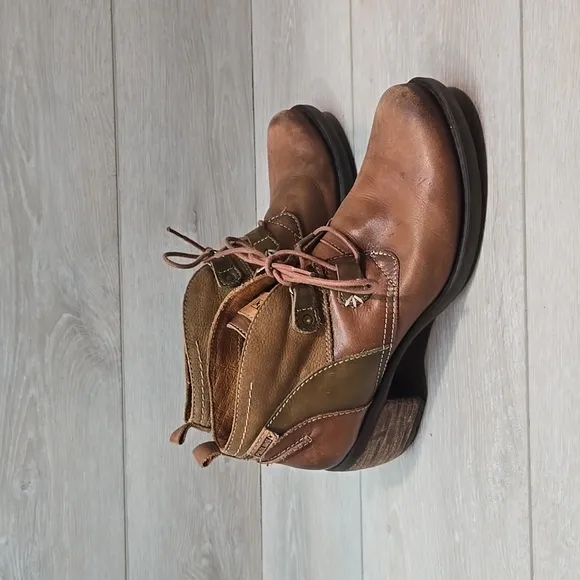 Pikolinos Women Le Mans calfskin Leather stack Heels Boots shoes sz 37/6.5-7