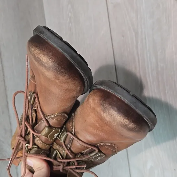 Pikolinos Women Le Mans calfskin Leather stack Heels Boots shoes sz 37/6.5-7