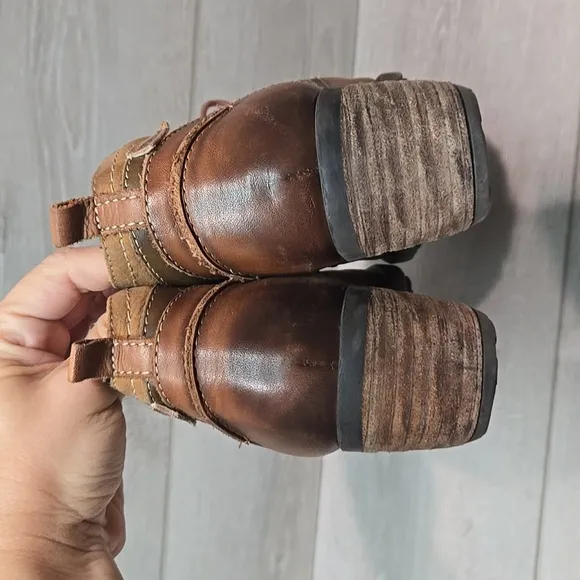 Pikolinos Women Le Mans calfskin Leather stack Heels Boots shoes sz 37/6.5-7