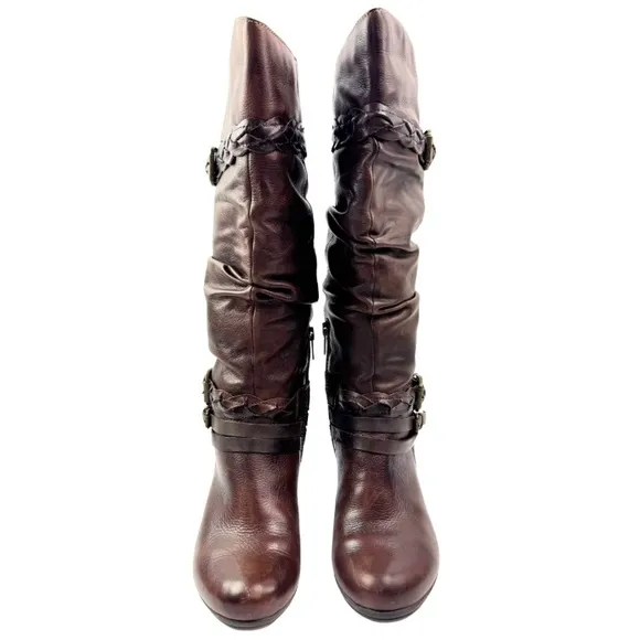 Pikolinos Womens Verona Cognac Brown Tall Slouch Riding Boots Size 38 (Us 7.5-8)