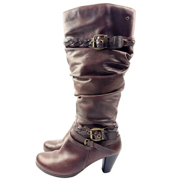 Pikolinos Womens Verona Cognac Brown Tall Slouch Riding Boots Size 38 (Us 7.5-8)