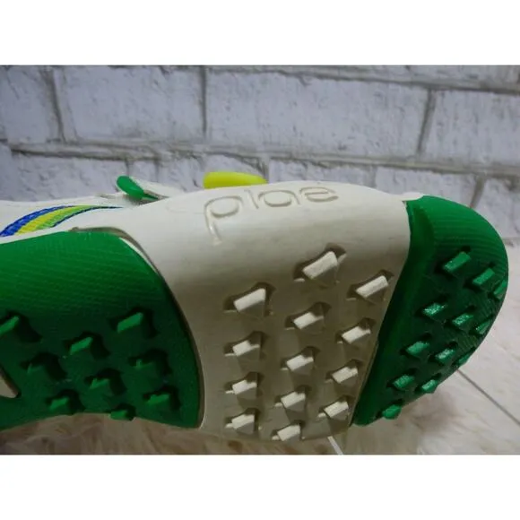 Plae White Green Leather Youth or Women's Charlie Waterproof Shoes 4 EUC