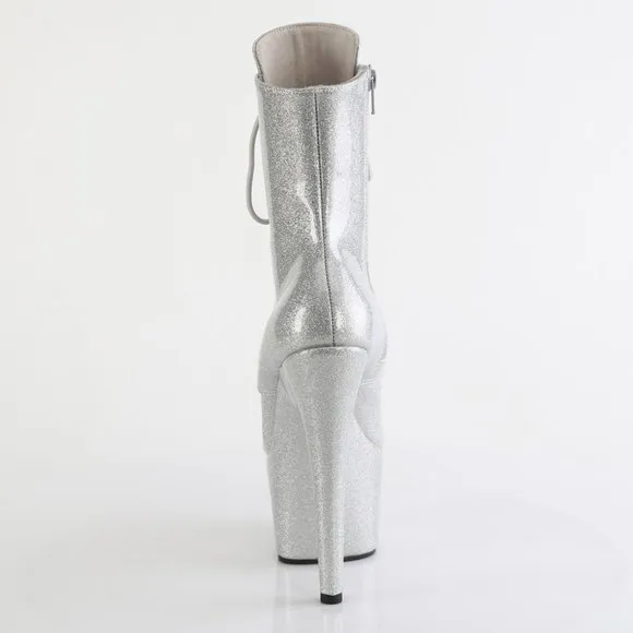 Platform Glitter Lace Up Ankle Boots