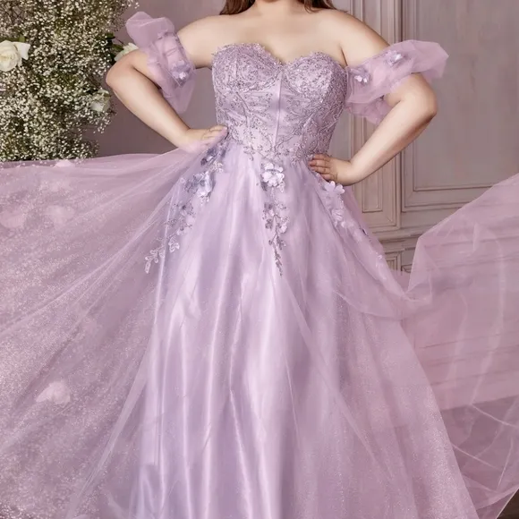 Plus size blush,purple,gold,burgundy new long strapless with sleeve