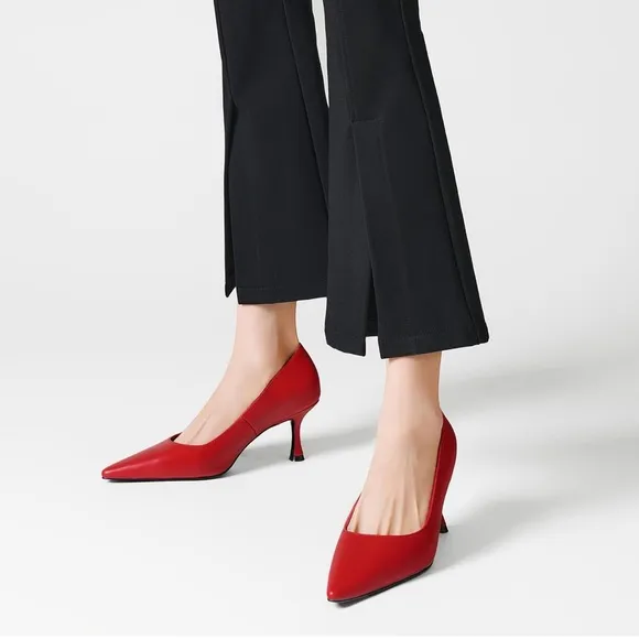 Pointed Pumps Sexy Stiletto Heels Closed Comfortable Stylish Slip-On Dress Shoes