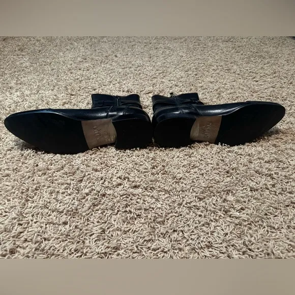 Pollini Black Leather Boots with Buckle - 41
