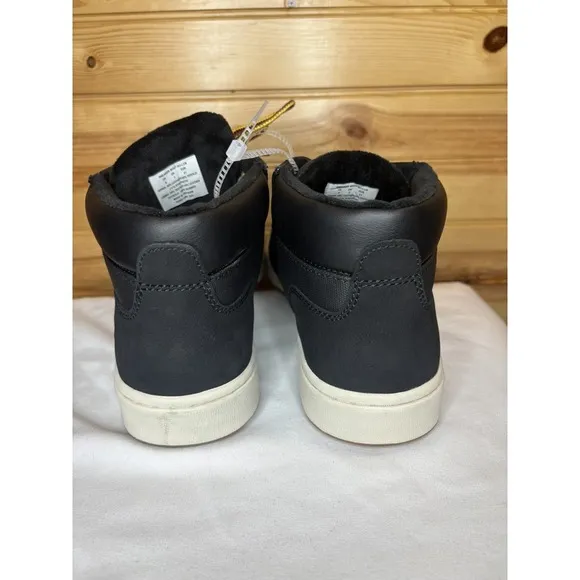 Polo Ralph Lauren Men's Black Shrunken Nubuck &amp; Canvas Sneaker Boot Size 8 NEW‎