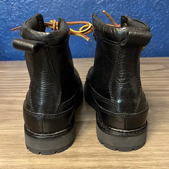 POLO RALPH LAUREN MEN’S WILINGCOTT BLACK LEATHER BOOTS 9D