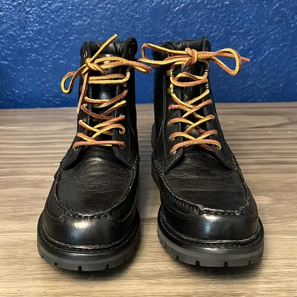POLO RALPH LAUREN MEN’S WILINGCOTT BLACK LEATHER BOOTS 9D