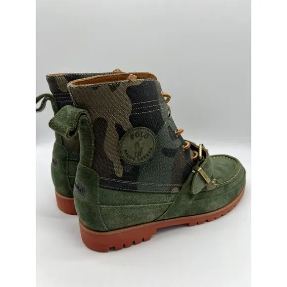 Polo Ralph Lauren Polo Country Green Ranger Camo Ankle Boots Mens Size 9.5 NEW