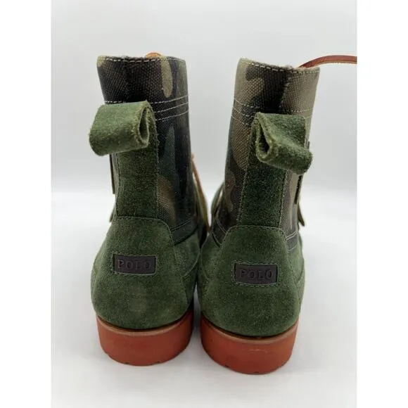 Polo Ralph Lauren Polo Country Green Ranger Camo Ankle Boots Mens Size 9.5 NEW