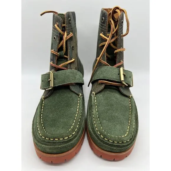 Polo Ralph Lauren Polo Country Green Ranger Camo Ankle Boots Mens Size 9.5 NEW