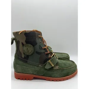Polo Ralph Lauren Polo Country Green Ranger Camo Ankle Boots Mens Size 9.5 NEW