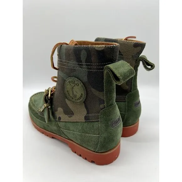 Polo Ralph Lauren Polo Country Green Ranger Camo Ankle Boots Mens Size 9.5 NEW