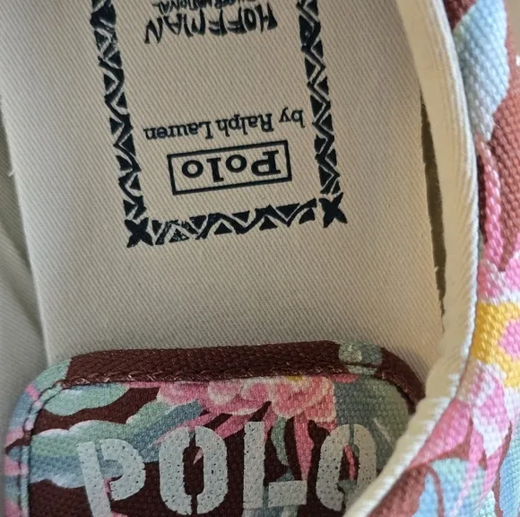 Polo Ralph Lauren Sneakers Men 11.5D Harpoon Hoffman Floral Fabrics Colorful