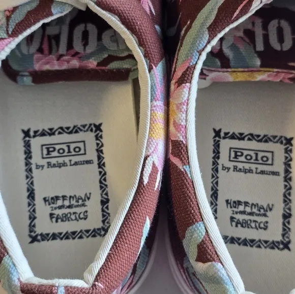 Polo Ralph Lauren Sneakers Men 11.5D Harpoon Hoffman Floral Fabrics Colorful