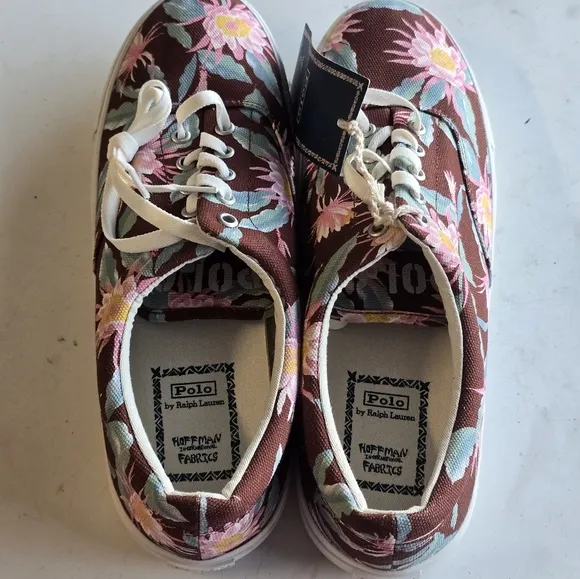 Polo Ralph Lauren Sneakers Men 11.5D Harpoon Hoffman Floral Fabrics Colorful