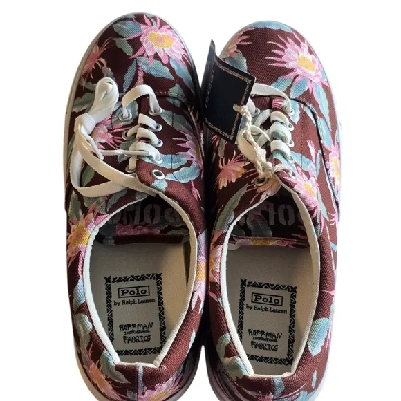 Polo Ralph Lauren Sneakers Men 11.5D Harpoon Hoffman Floral Fabrics Colorful