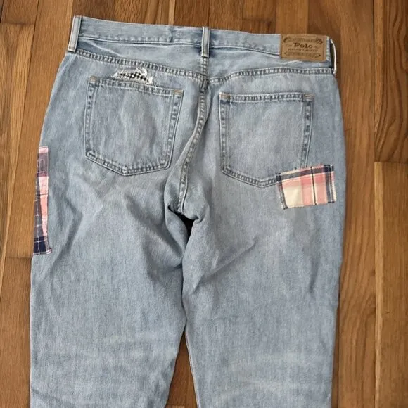 Polo Ralph Lauren Women's The Avery Boyfriend Patchwork Jeans Size 30
