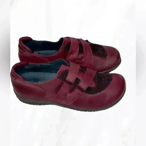 Portofino “ Berenjena Stretch“ orthodox friendly burgundy leather shoes 7