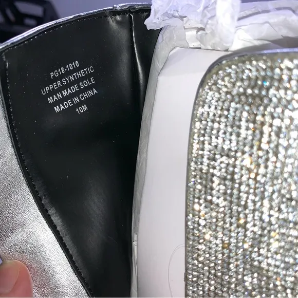 Poster Girl Billionaire Bling Boots Silver Size 10