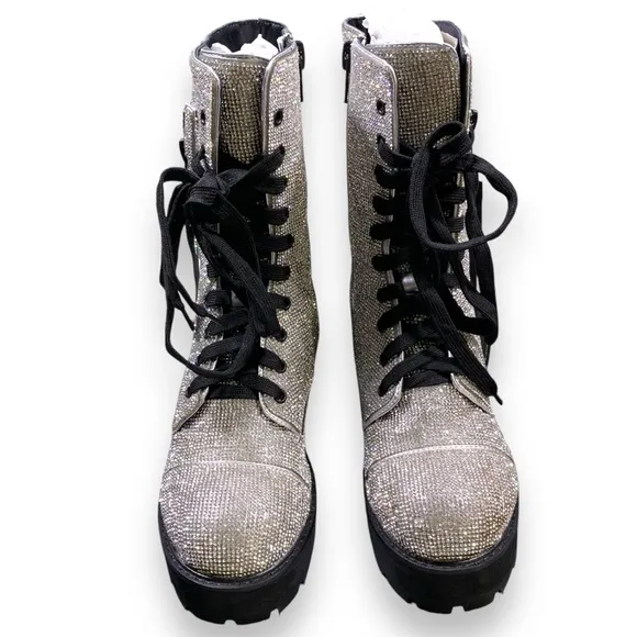 Poster Girl Billionaire Bling Boots Silver Size 10