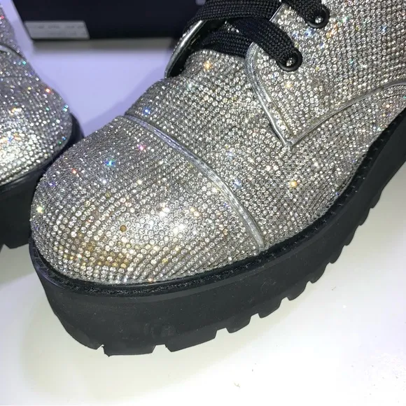 Poster Girl Billionaire Bling Boots Silver Size 10