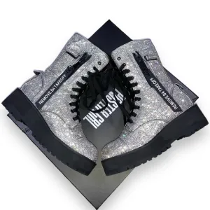 Poster Girl Billionaire Bling Boots Silver Size 10