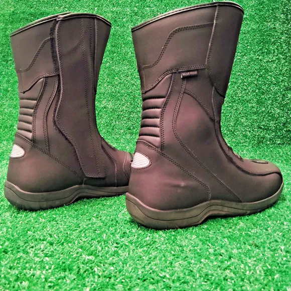 Profirst Biking Boots Men Size 12 Black Protective Waterproof Riding Side Zipper