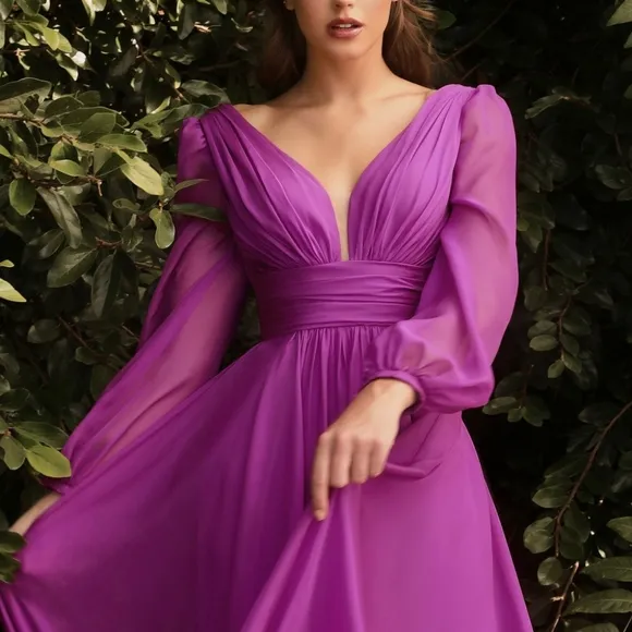 prom dress, black formal dress, long sleeve floor length blue, purple, red
