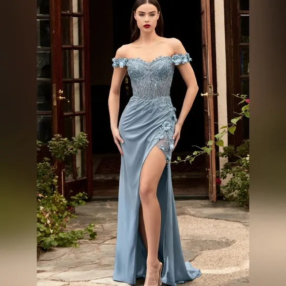 Prom dress, formal off the shoulder corset floor length fitted,hunter,black,