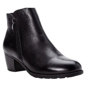 Propet Tobey Ankle Bootie Shoes Women's 10 Black Leather Block-Heel Zipper NEW
