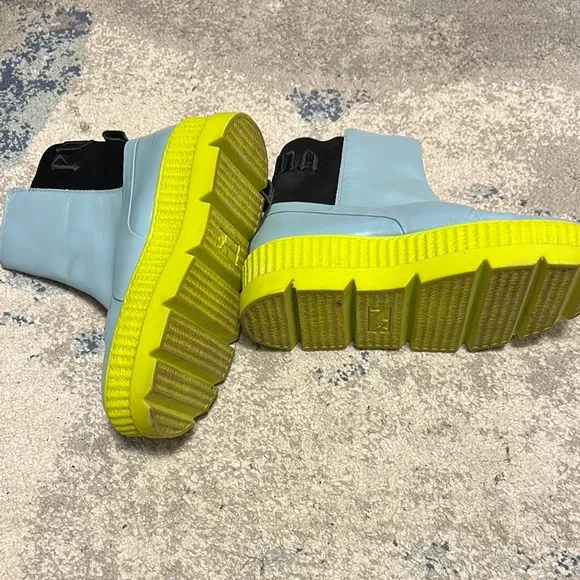 Puma Ankle Boots in Blue and Yellow