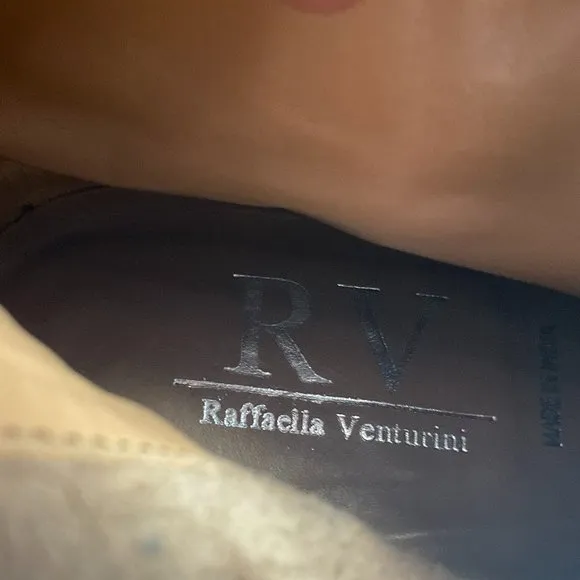 RAFFAELLA VENTURINI vintage carmel leather ankle boots with new Vibram soles