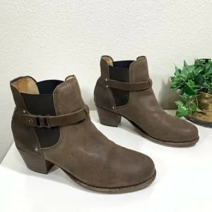 Rag &amp; Bone DURHAM Ankle Boots Brushed Leather Brown Chelsea Size 39 US 9