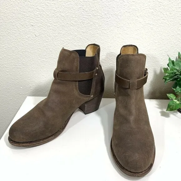 Rag &amp; Bone DURHAM Ankle Boots Brushed Leather Brown Chelsea Size 39 US 9