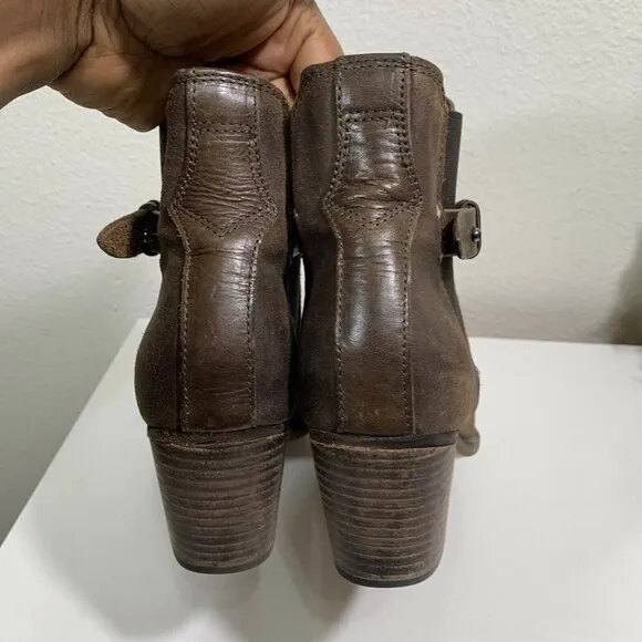 Rag &amp; Bone DURHAM Ankle Boots Brushed Leather Brown Chelsea Size 39 US 9