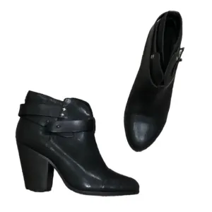 Rag &amp; Bone Harris Ankle Boots Booties Size 37 US 7 Black Leather