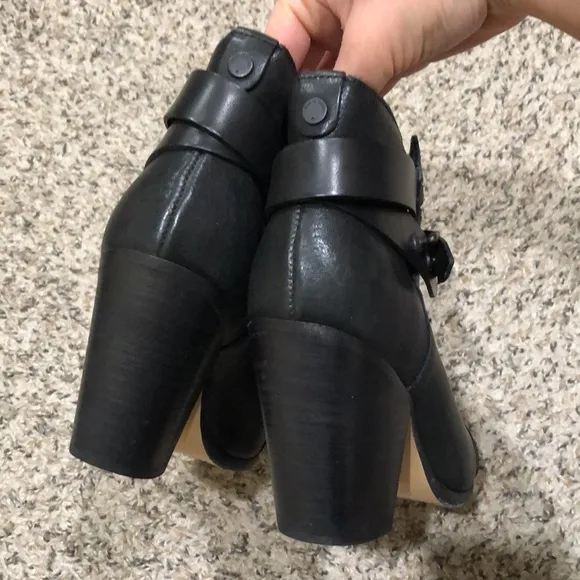 Rag &amp; Bone Harris Ankle Boots Booties Size 37 US 7 Black Leather