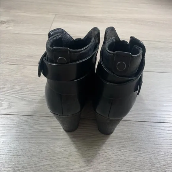 RAG &amp; BONE Harrow Black Leather Ankle Boots