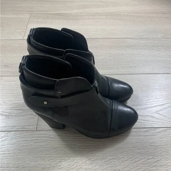 RAG &amp; BONE Harrow Black Leather Ankle Boots